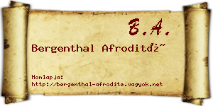 Bergenthal Afrodité névjegykártya